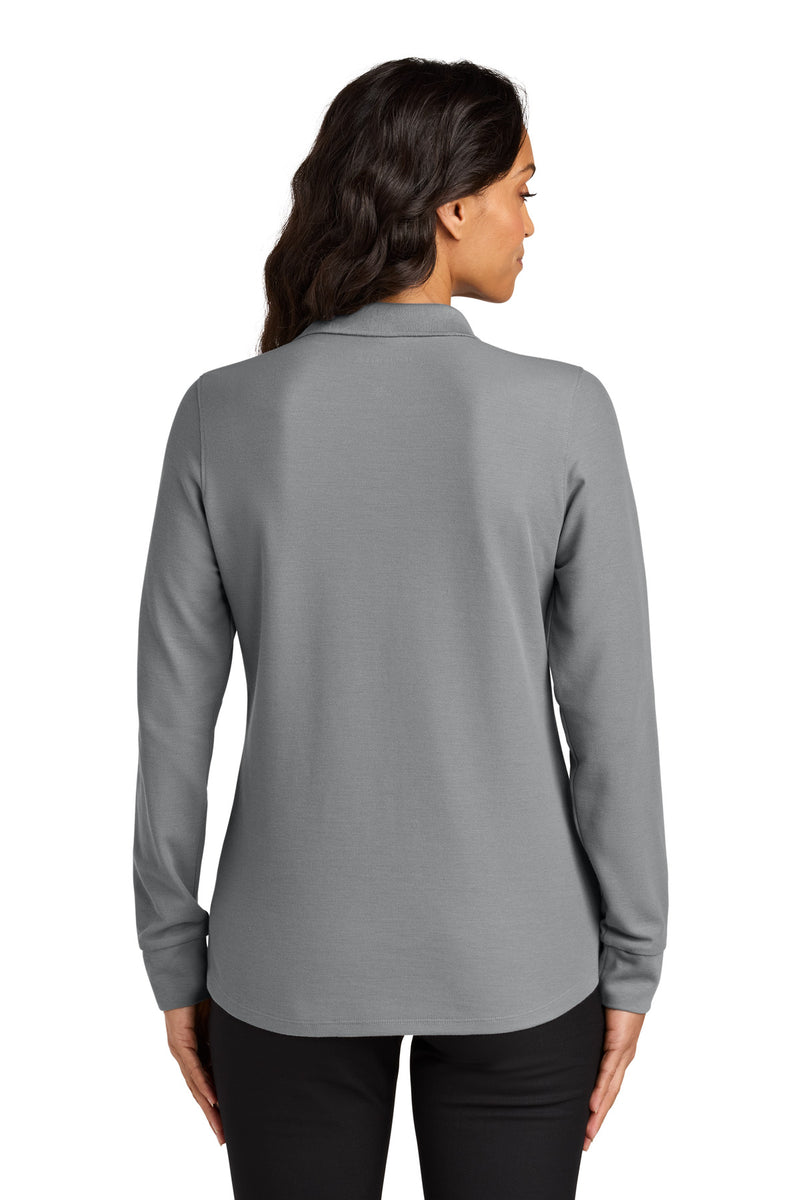 Port Authority Women's Wearever Signature Pique Long Sleeve Polo - Gusty Grey
