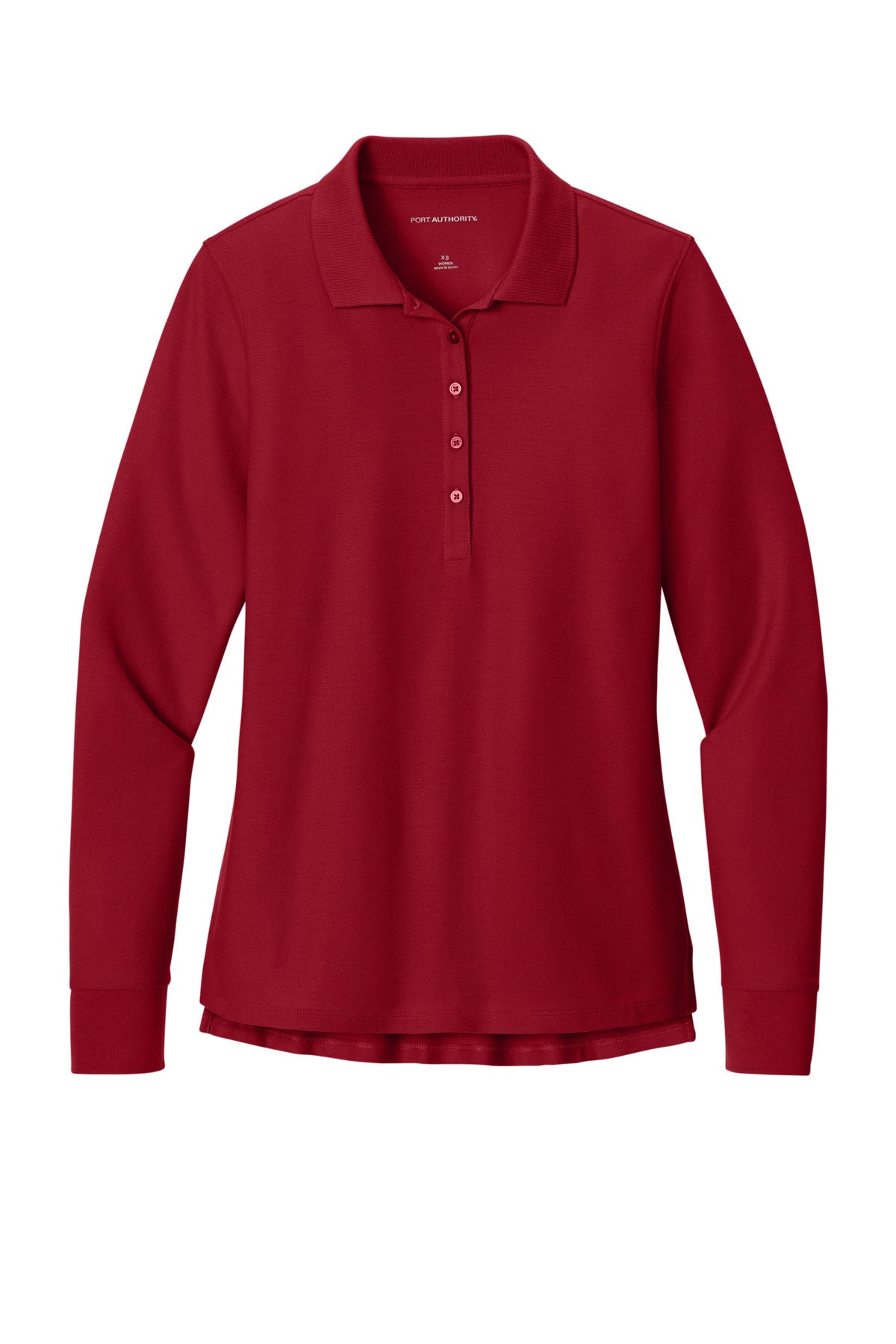 Port Authority Women's Wearever Signature Pique Long Sleeve Polo - Rich Red