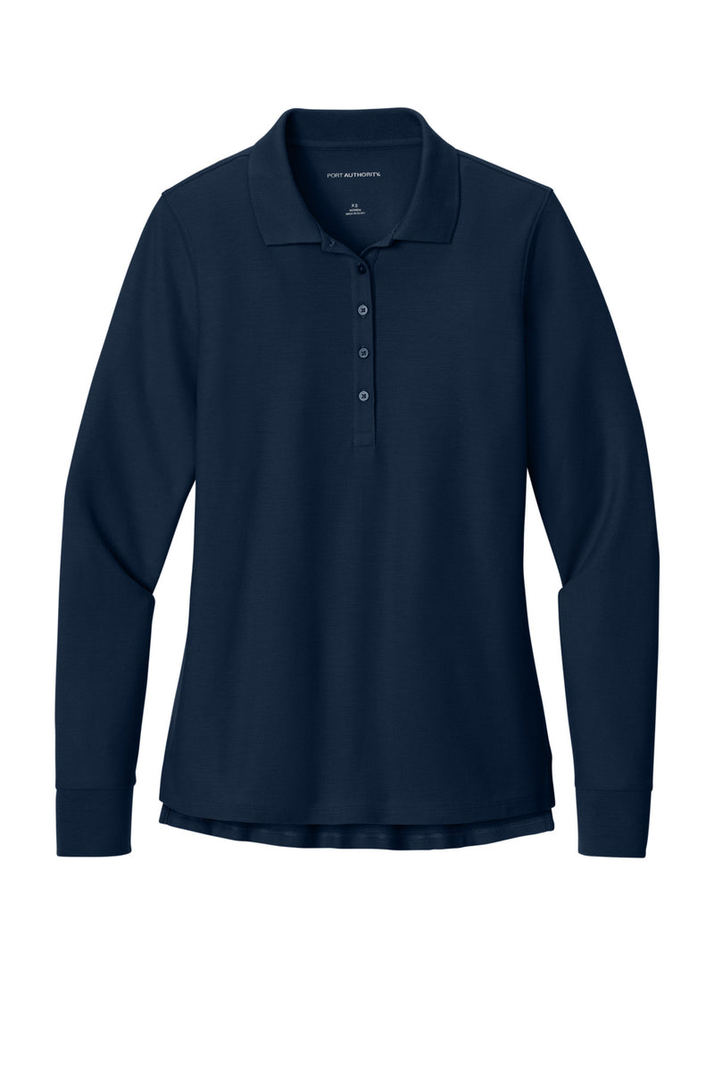 Port Authority Women's Wearever Signature Pique Long Sleeve Polo - River Blue Navy