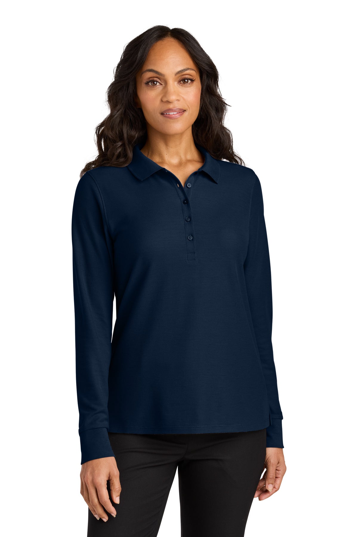 Port Authority Women's Wearever Signature Pique Long Sleeve Polo - River Blue Navy