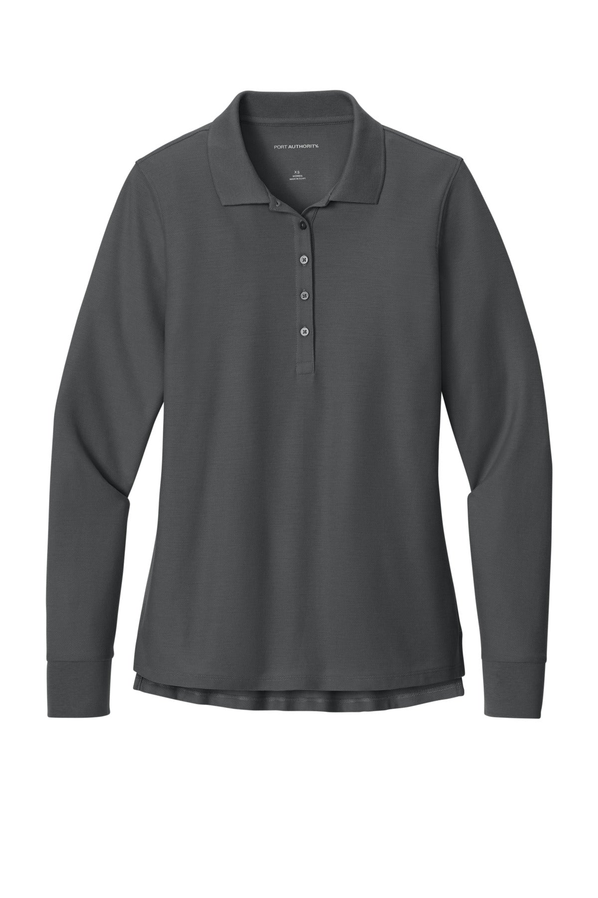 Port Authority Women's Wearever Signature Pique Long Sleeve Polo - Storm Grey