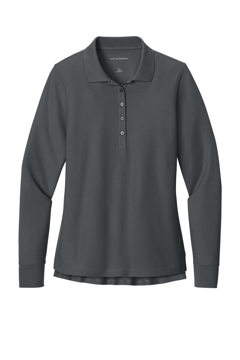 Port Authority Women's Wearever Signature Pique Long Sleeve Polo - Storm Grey