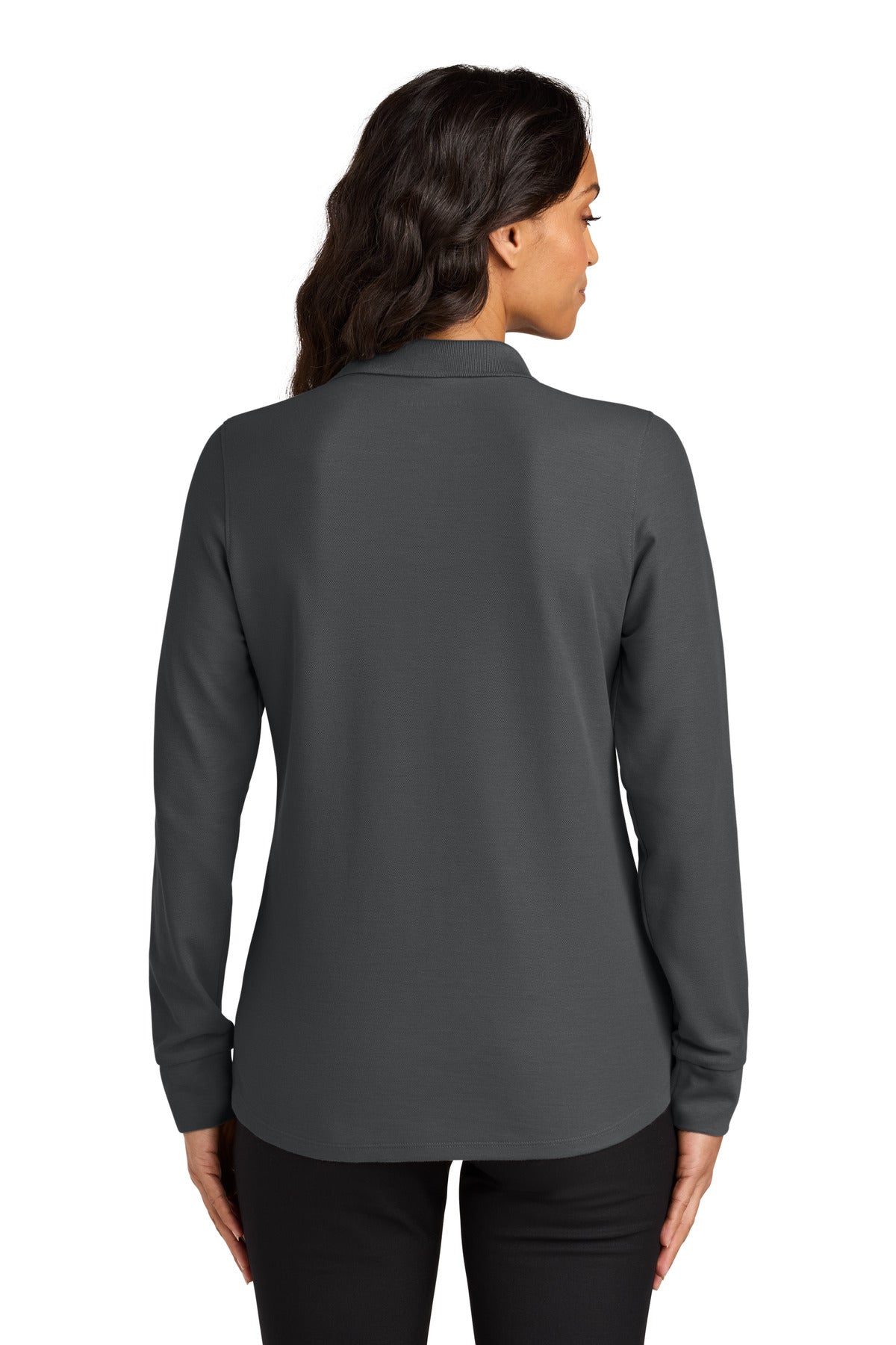 Port Authority Women's Wearever Signature Pique Long Sleeve Polo - Storm Grey