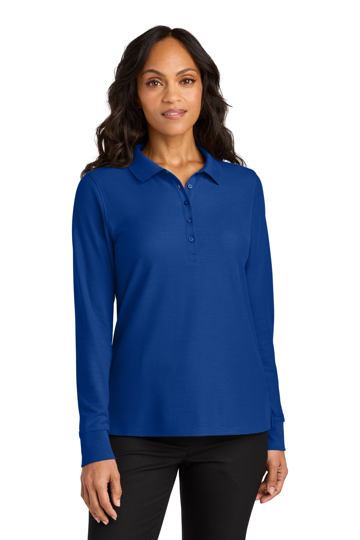 Port Authority Women's Wearever Signature Pique Long Sleeve Polo - True Royal
