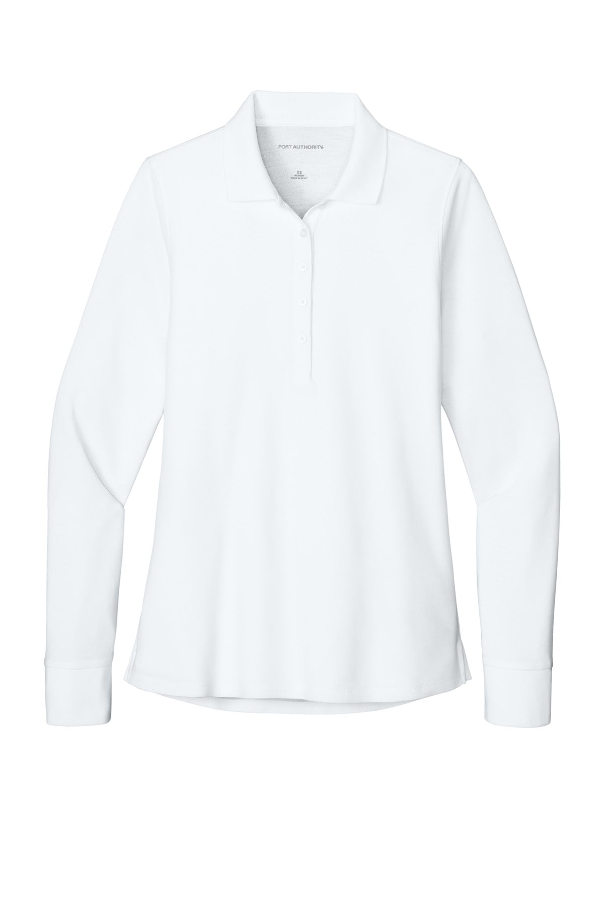 Port Authority Women's Wearever Signature Pique Long Sleeve Polo - White
