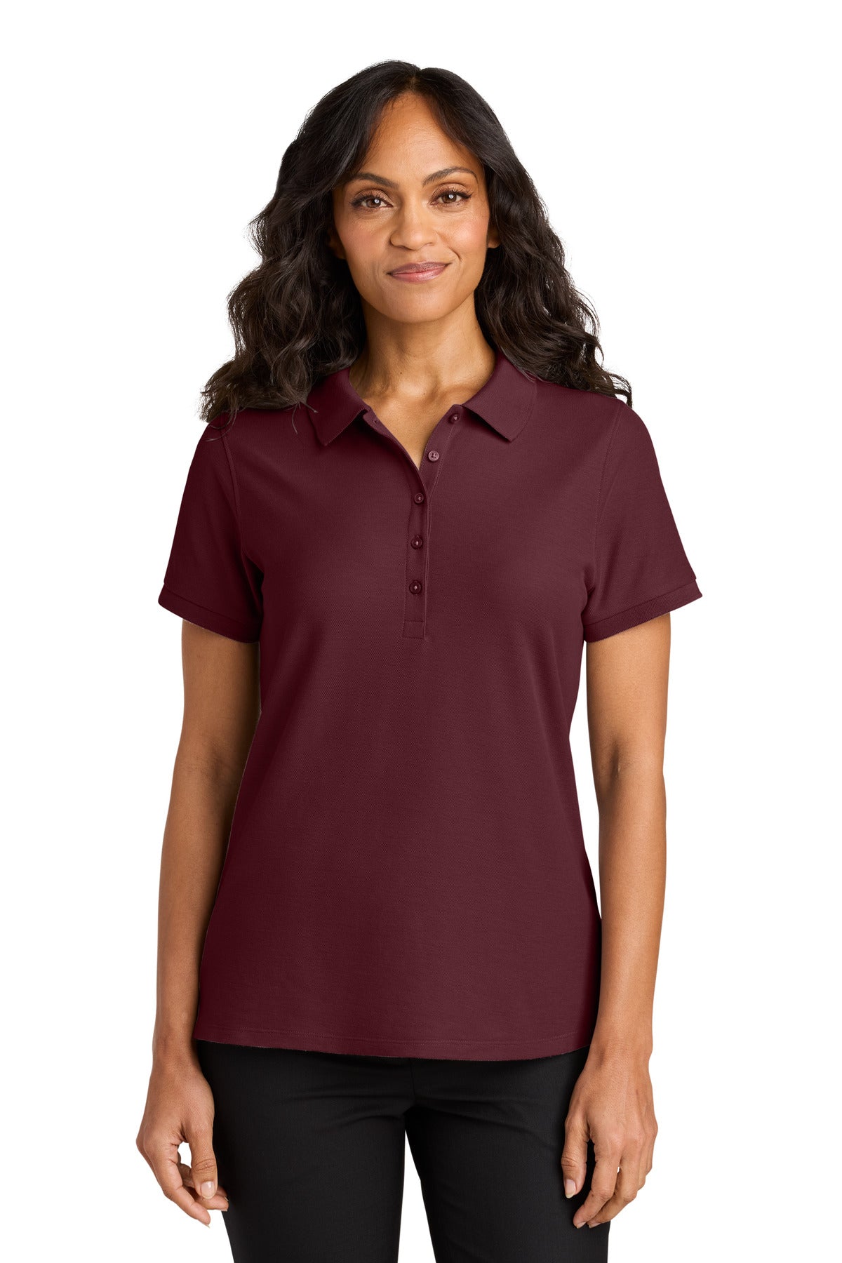 Port Authority Women's Wearever Signature Pique Polo - Burgundy