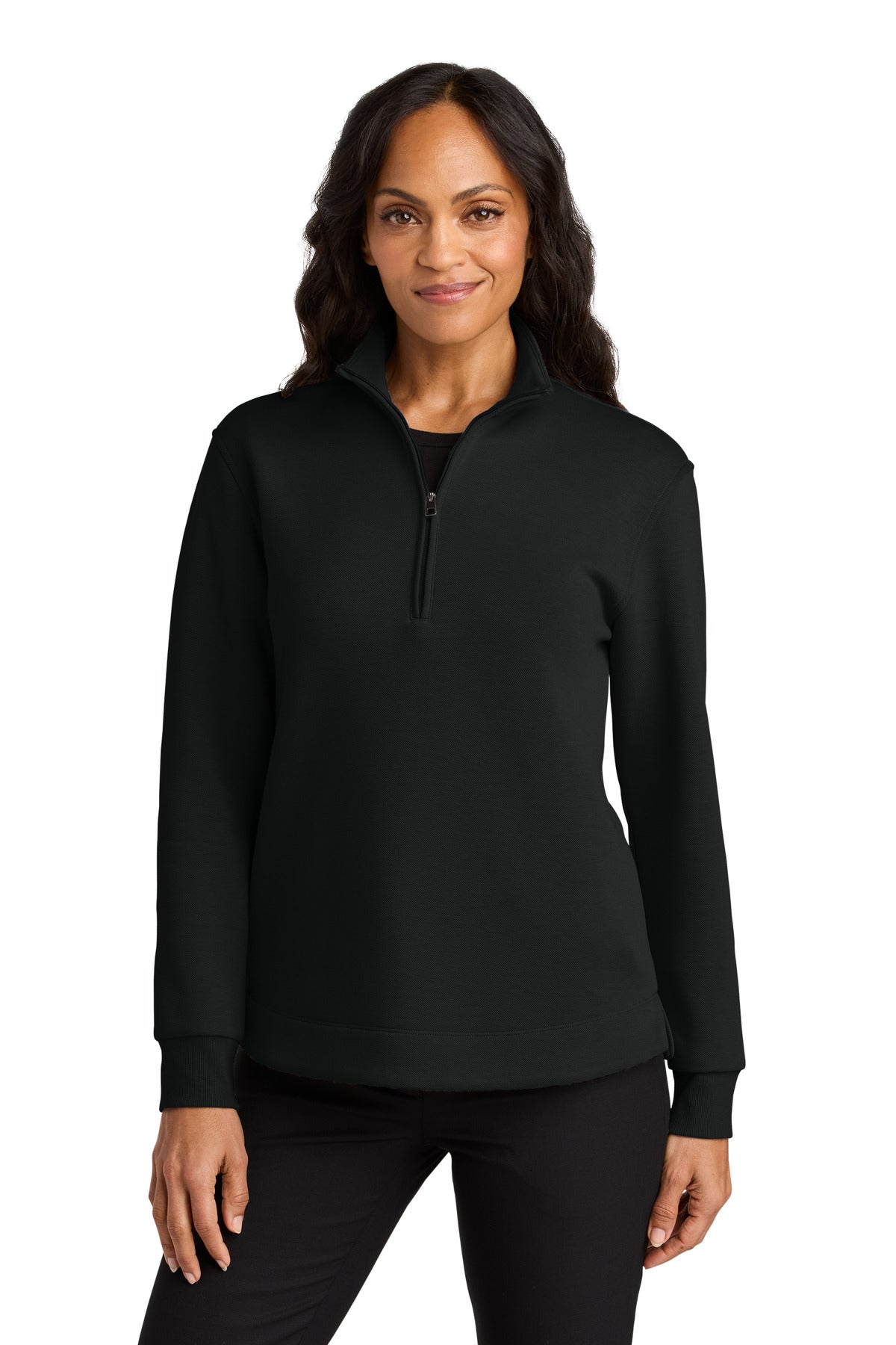 Port Authority Women's Wearever Signature Double Pique 1/4-Zip - Deep Black