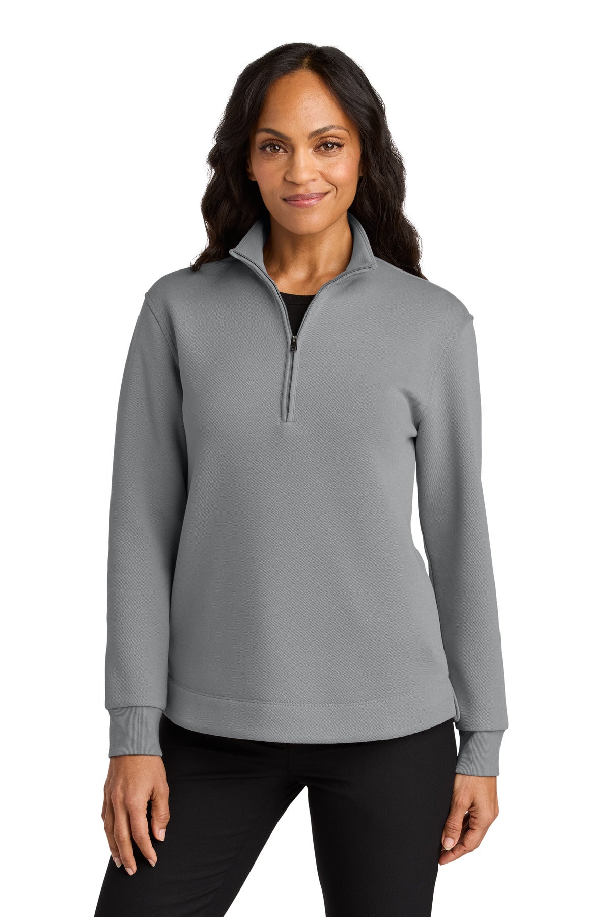 Port Authority Women's Wearever Signature Double Pique 1/4-Zip - Gusty Grey