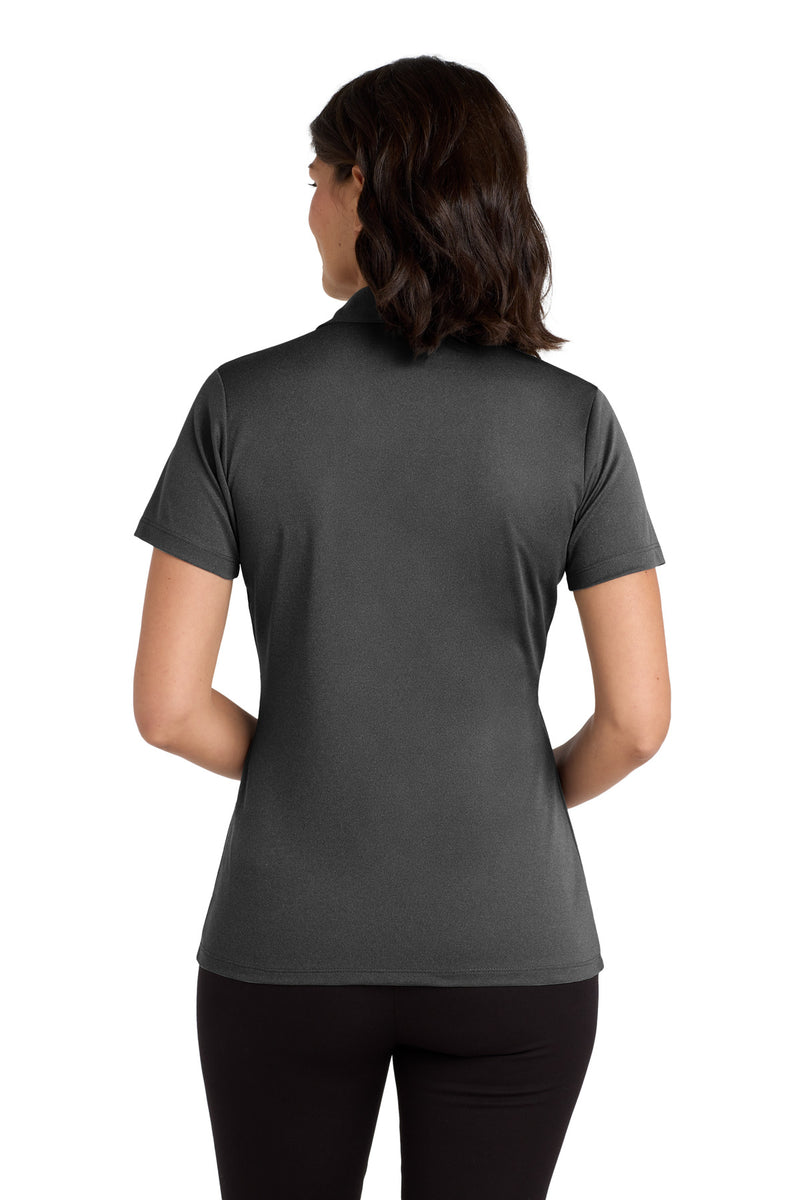 Port Authority  Women's Heathered Silk Touch  Performance Polo - Black Heather