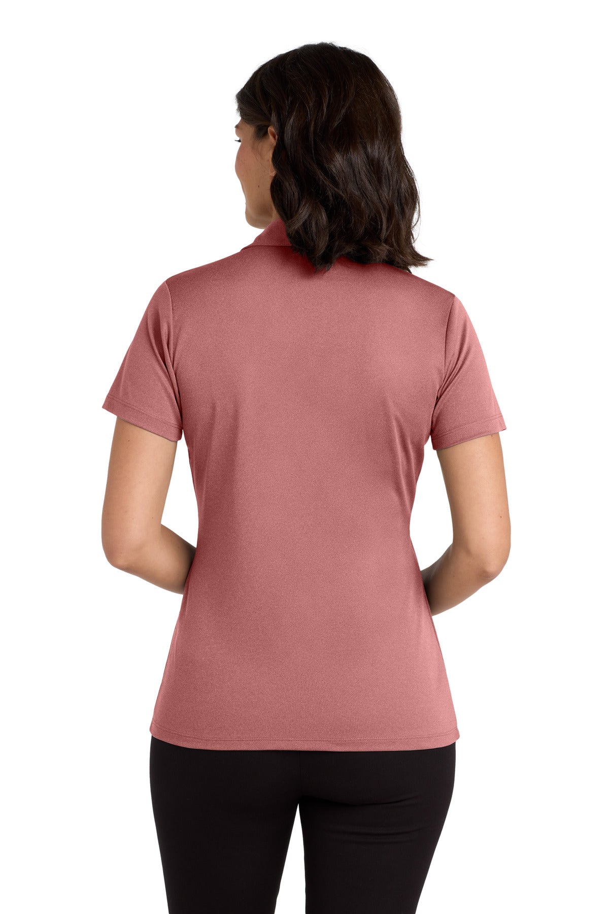 Port Authority  Women's Heathered Silk Touch  Performance Polo - Garnet Heather