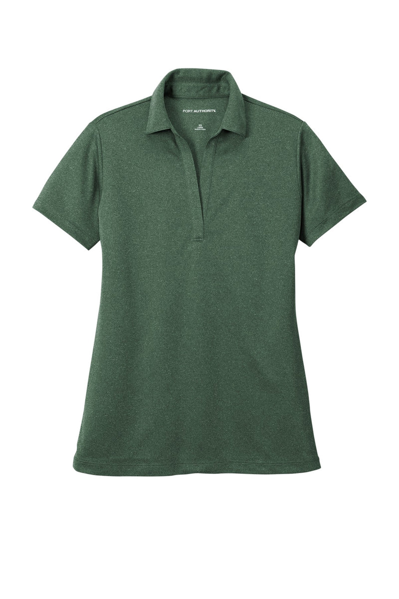 Port Authority  Women's Heathered Silk Touch  Performance Polo - Green Glen Heather