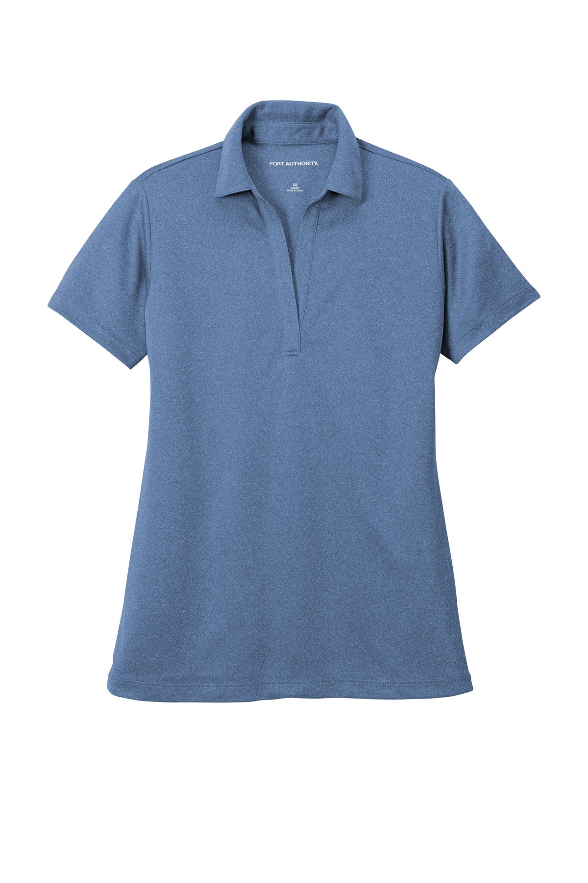 Port Authority  Women's Heathered Silk Touch  Performance Polo - Moonlight Blue Heather
