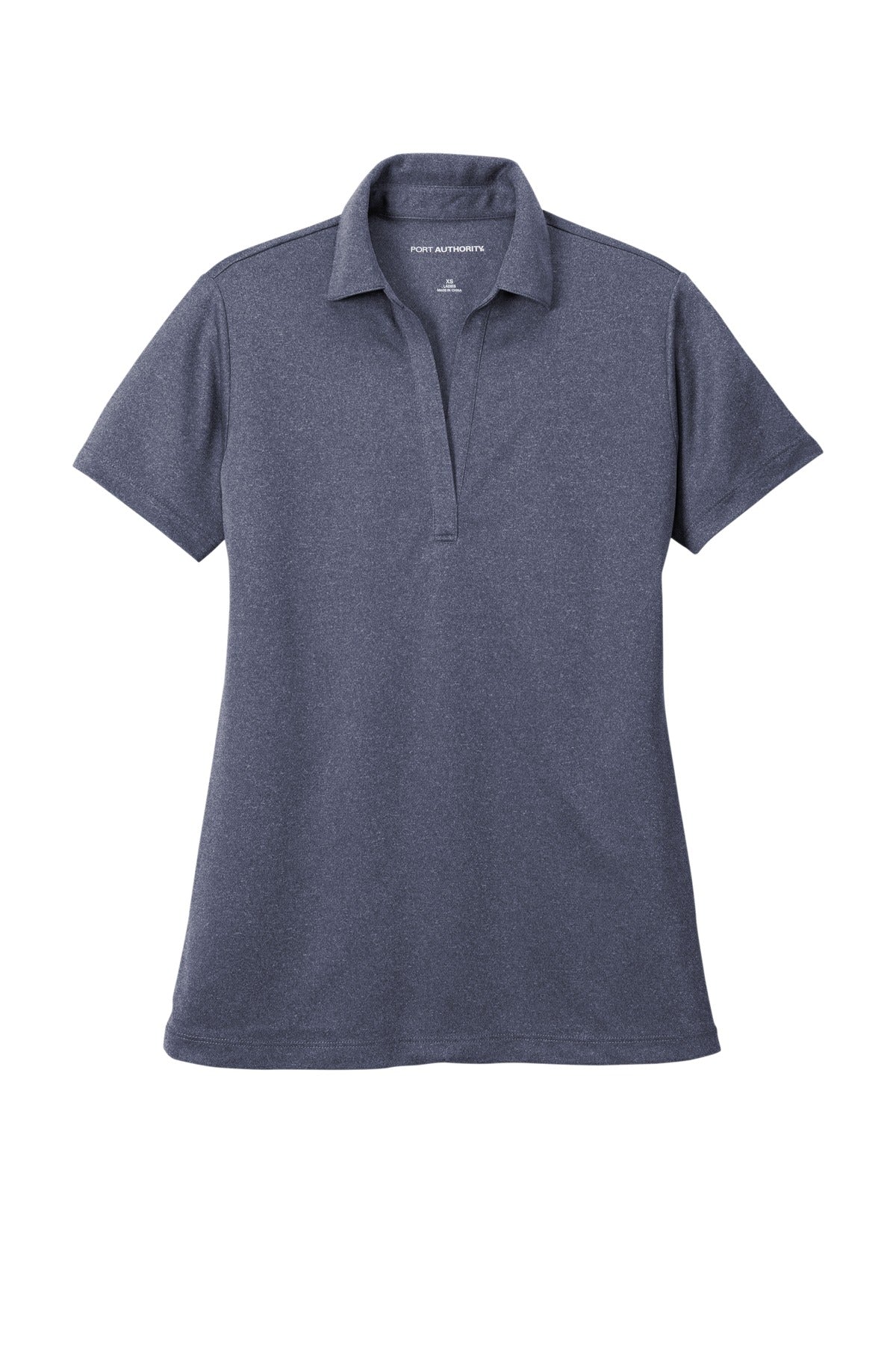 Port Authority  Women's Heathered Silk Touch  Performance Polo - Navy Heather