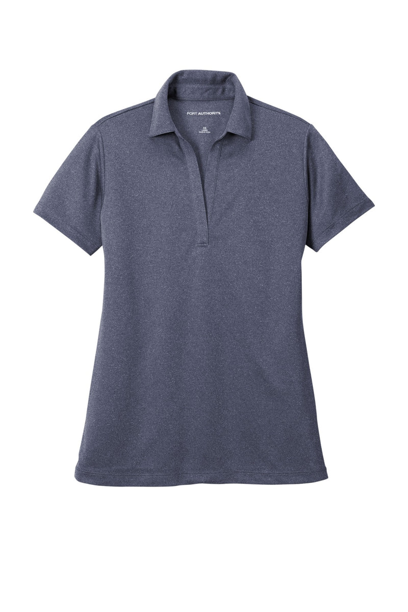 Port Authority  Women's Heathered Silk Touch  Performance Polo - Navy Heather