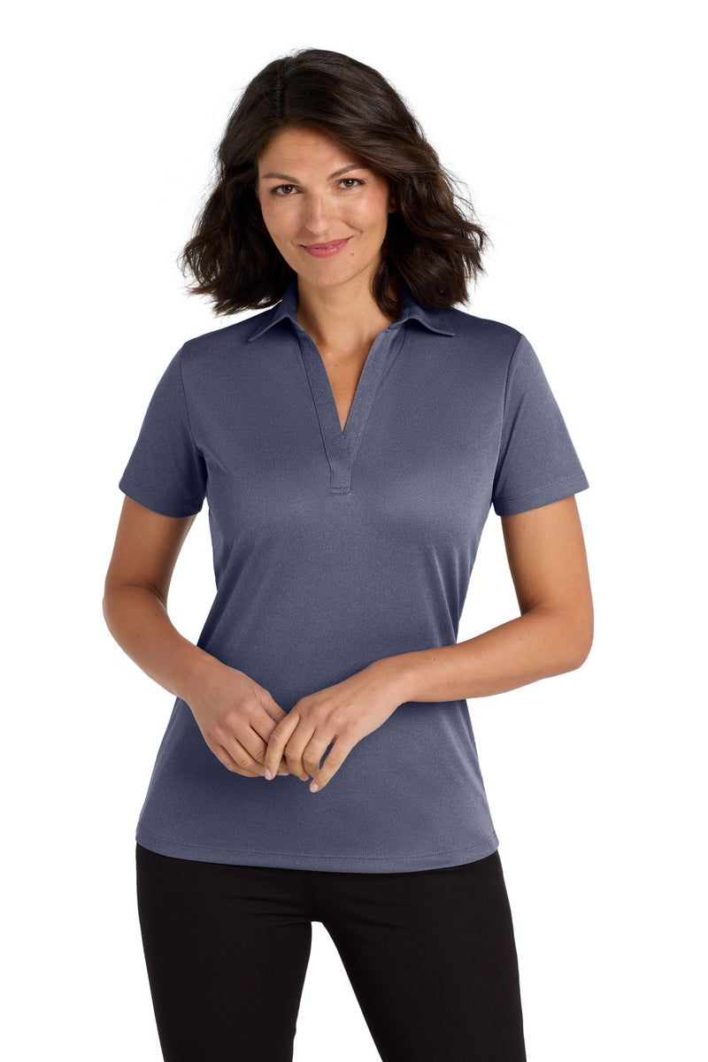 Port Authority  Women's Heathered Silk Touch  Performance Polo - Navy Heather