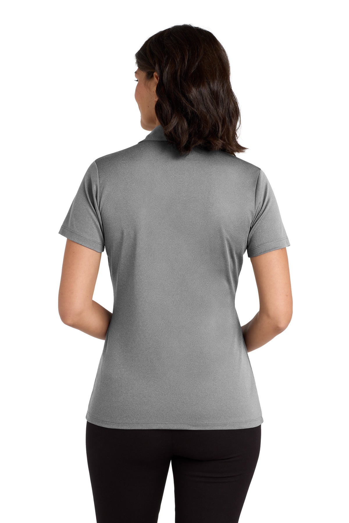 Port Authority  Women's Heathered Silk Touch  Performance Polo - Shadow Grey Heather