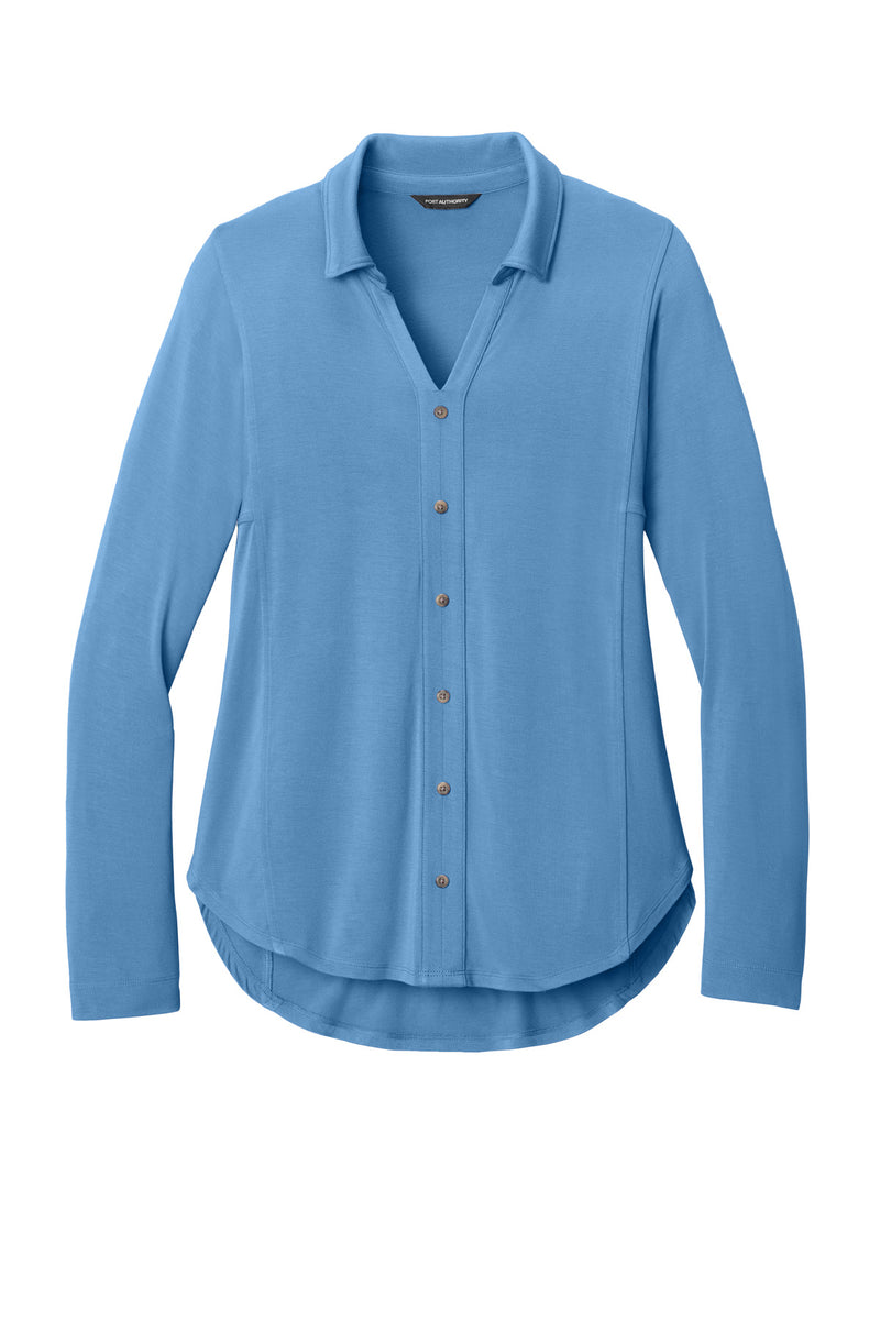 Port Authority Women's Luxe Knit Button Tunic - Carolina Blue