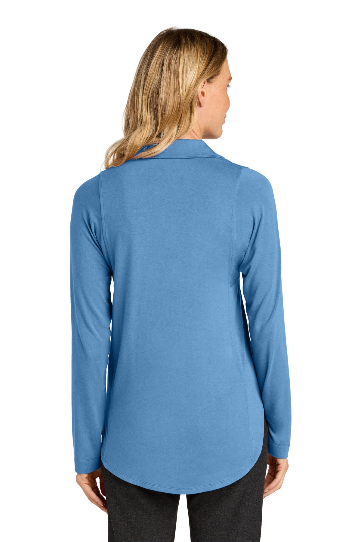 Port Authority Women's Luxe Knit Button Tunic - Carolina Blue