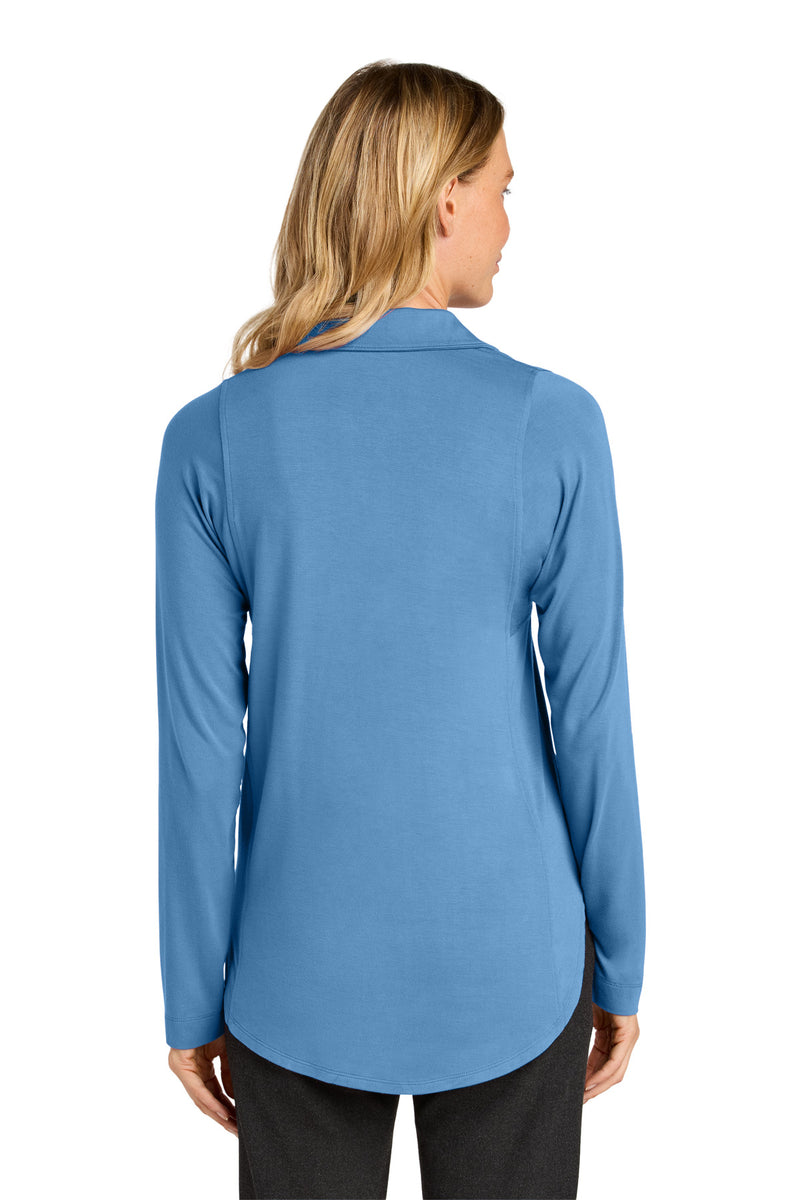Port Authority Women's Luxe Knit Button Tunic - Carolina Blue