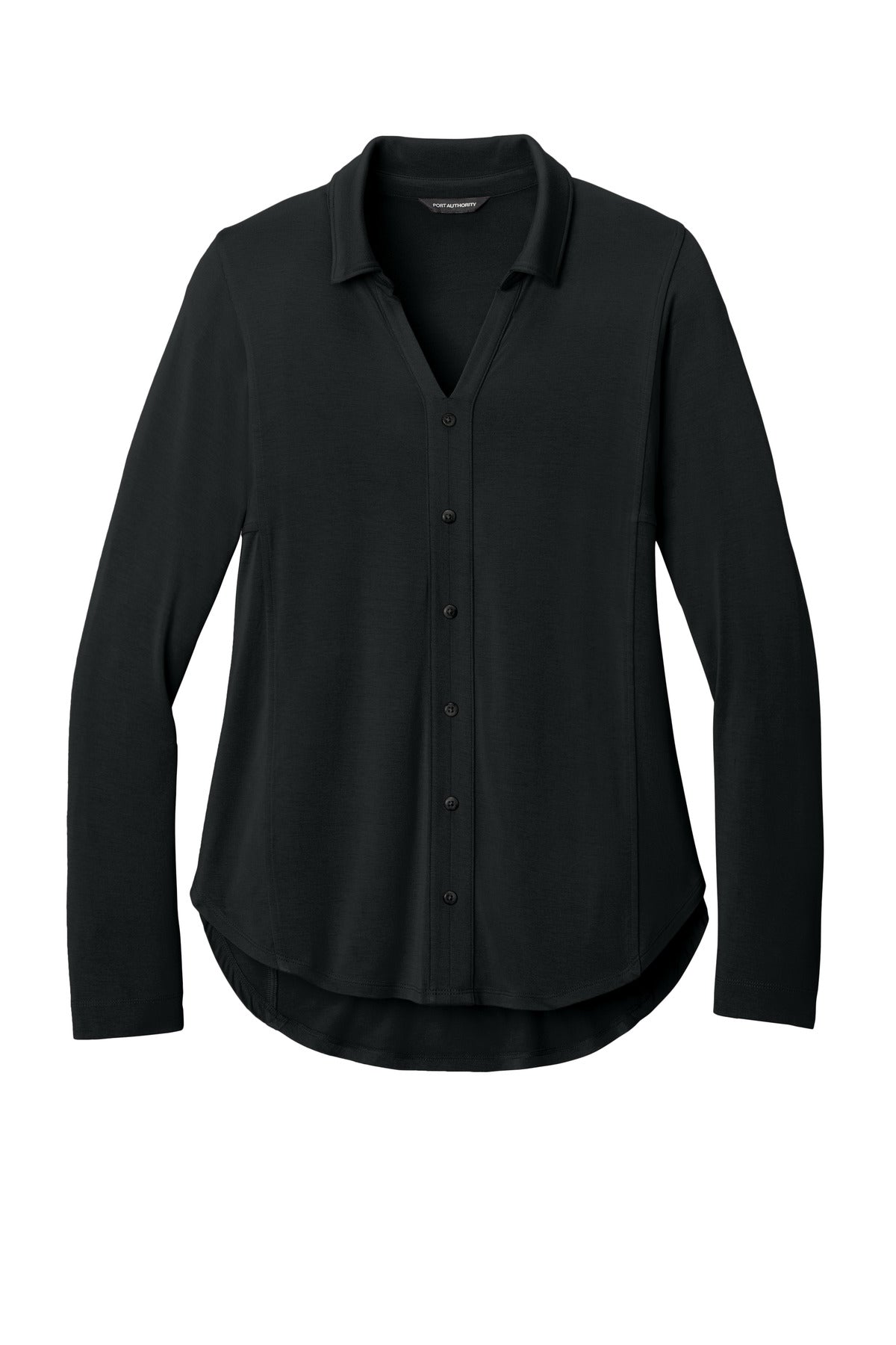Port Authority Women's Luxe Knit Button Tunic - Deep Black