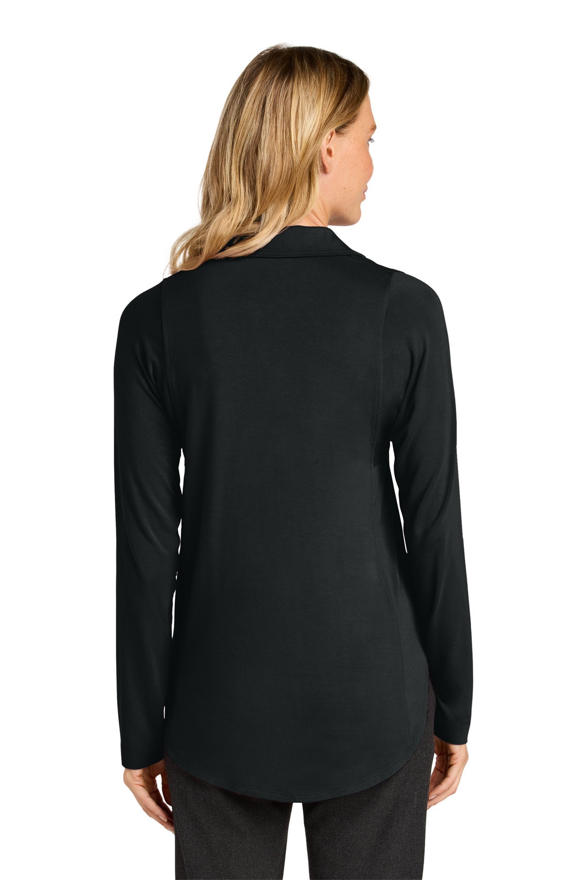 Port Authority Women's Luxe Knit Button Tunic - Deep Black