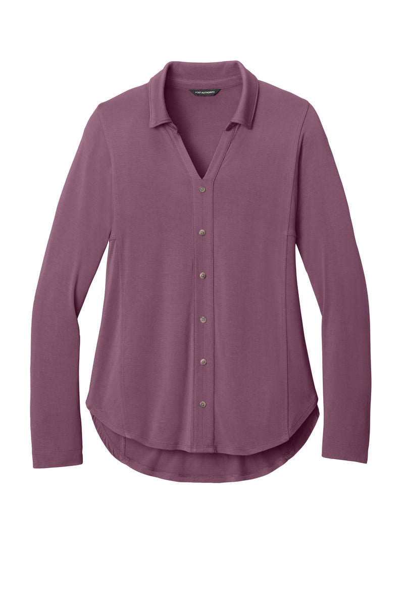 Port Authority Women's Luxe Knit Button Tunic - Purple Mist