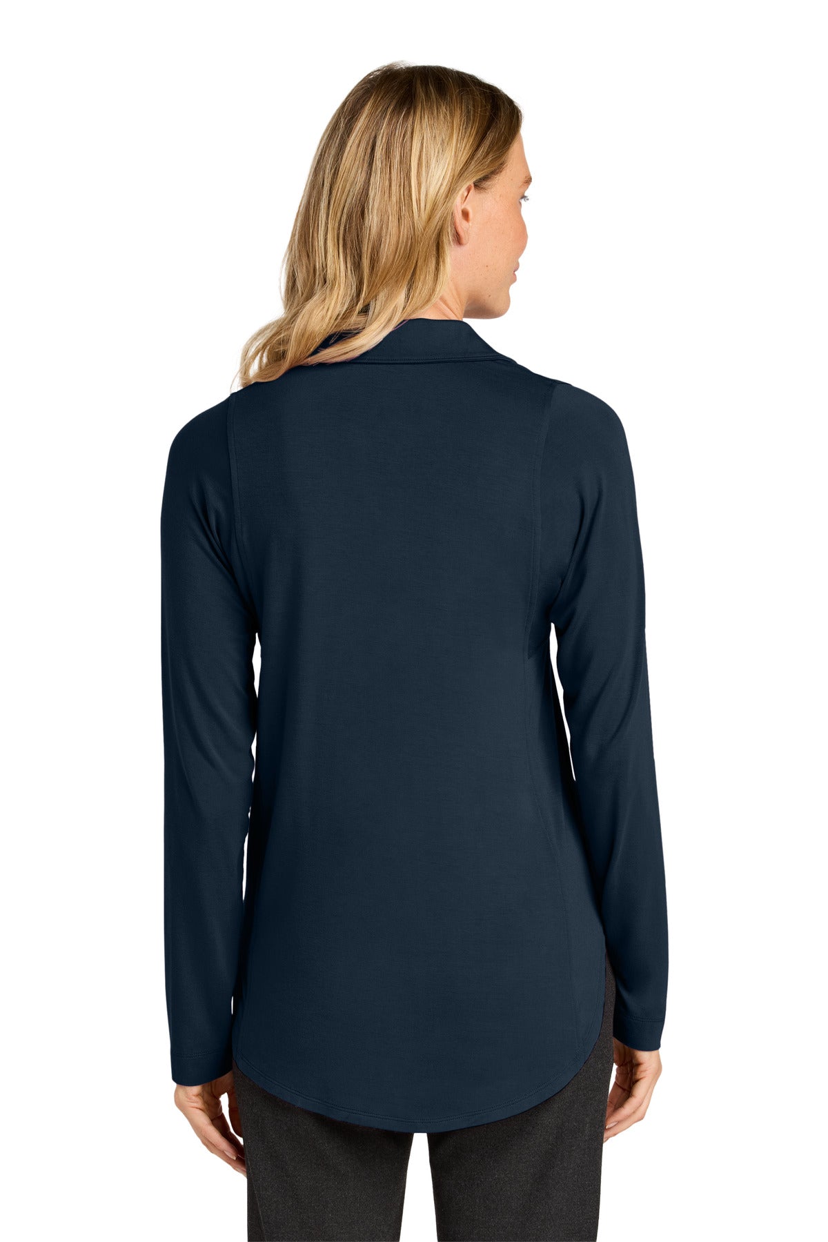 Port Authority Women's Luxe Knit Button Tunic - River Blue Navy