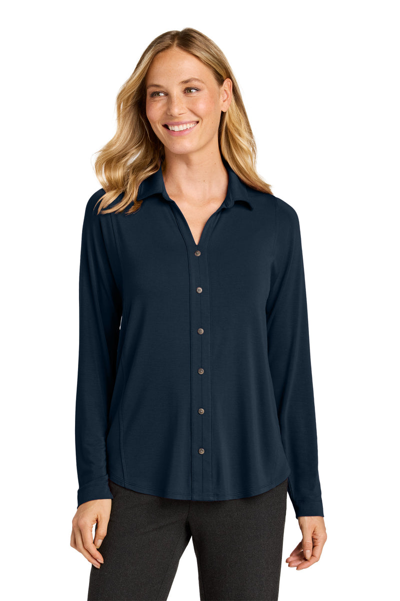 Port Authority Women's Luxe Knit Button Tunic - River Blue Navy