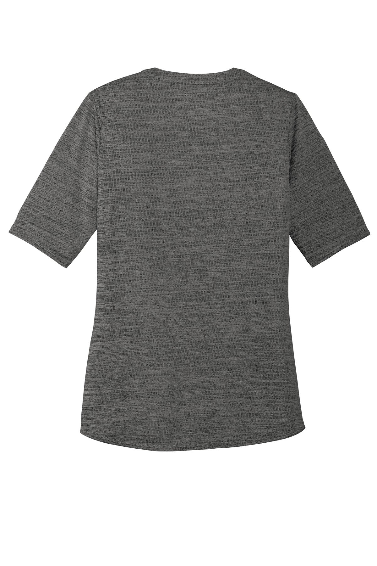 Port Authority  Women's Stretch Heather Open Neck Top - Black/ Thunder Grey