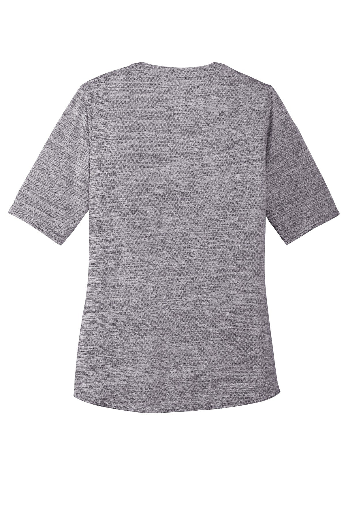 Port Authority  Women's Stretch Heather Open Neck Top - Graphite/ White