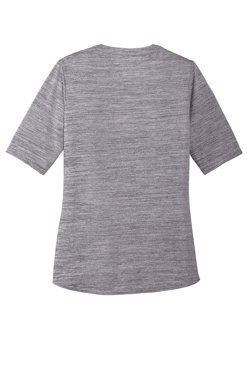 Port Authority  Women's Stretch Heather Open Neck Top - Graphite/ White