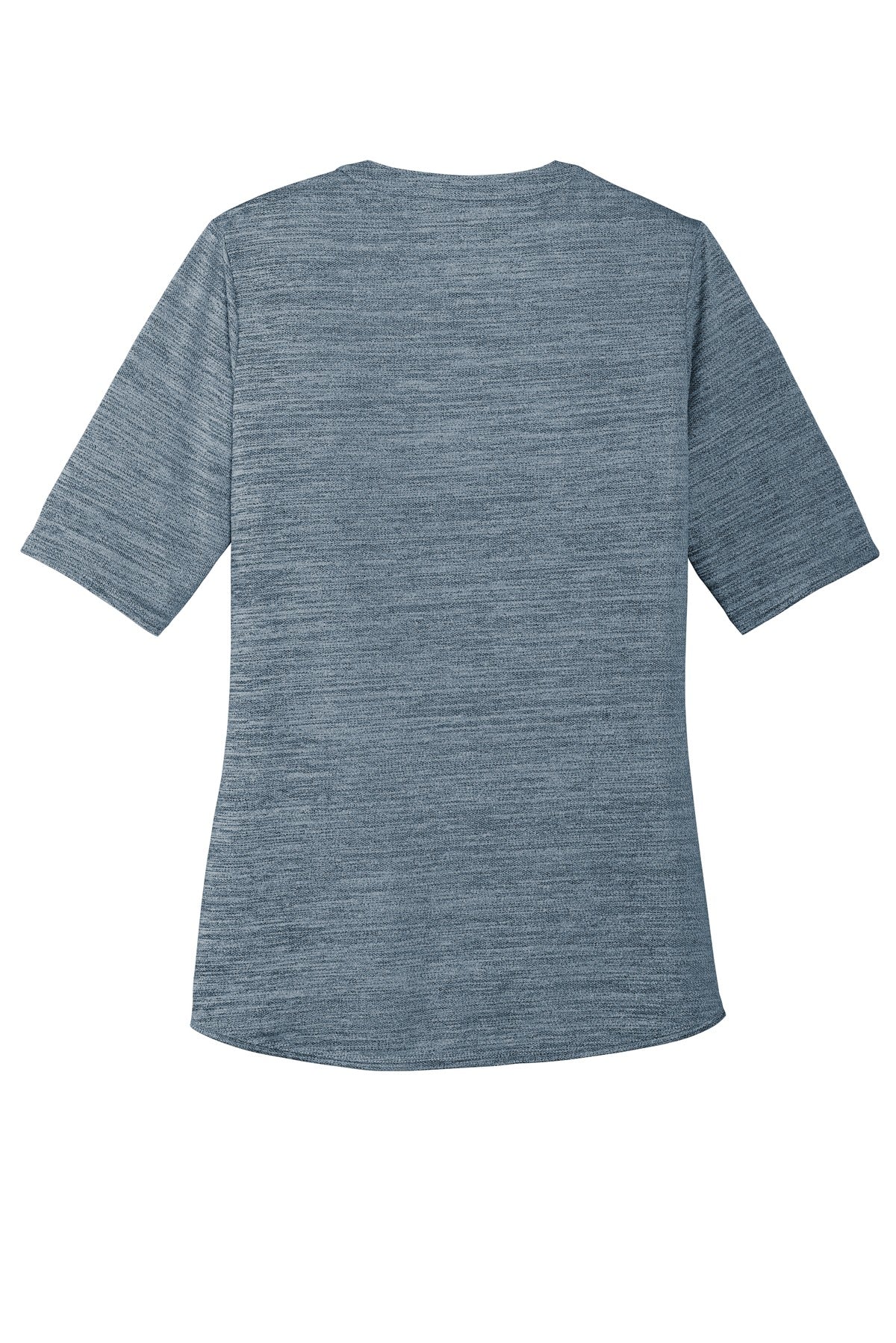 Port Authority  Women's Stretch Heather Open Neck Top - Regatta Blue/ Gusty Grey