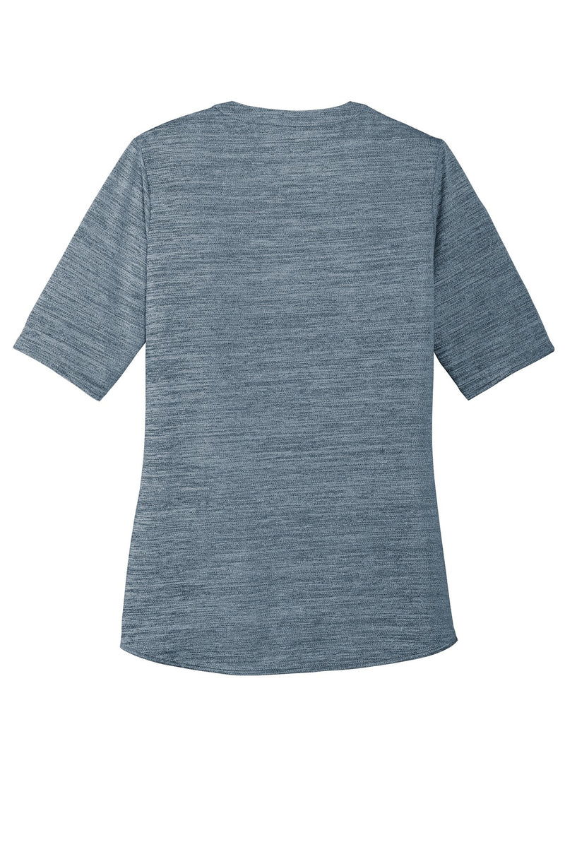 Port Authority  Women's Stretch Heather Open Neck Top - Regatta Blue/ Gusty Grey
