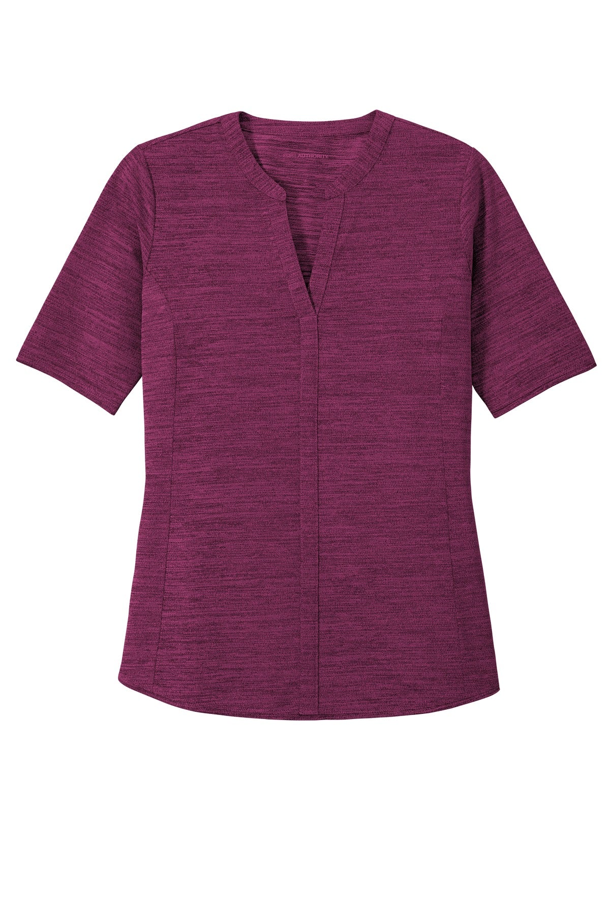 Port Authority  Women's Stretch Heather Open Neck Top - Violet Purple/ Black