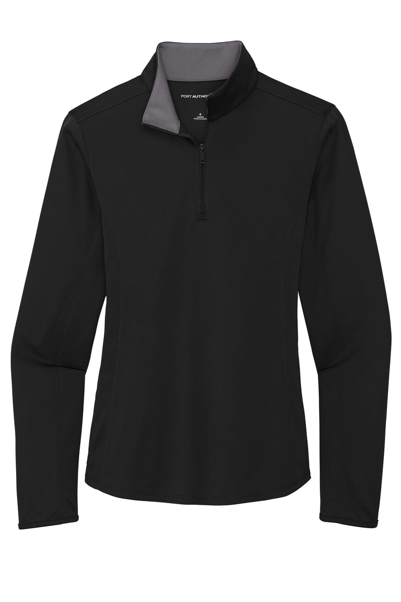 Port Authority  Women's Silk Touch  Performance 1/4-Zip - Black/ Steel Grey
