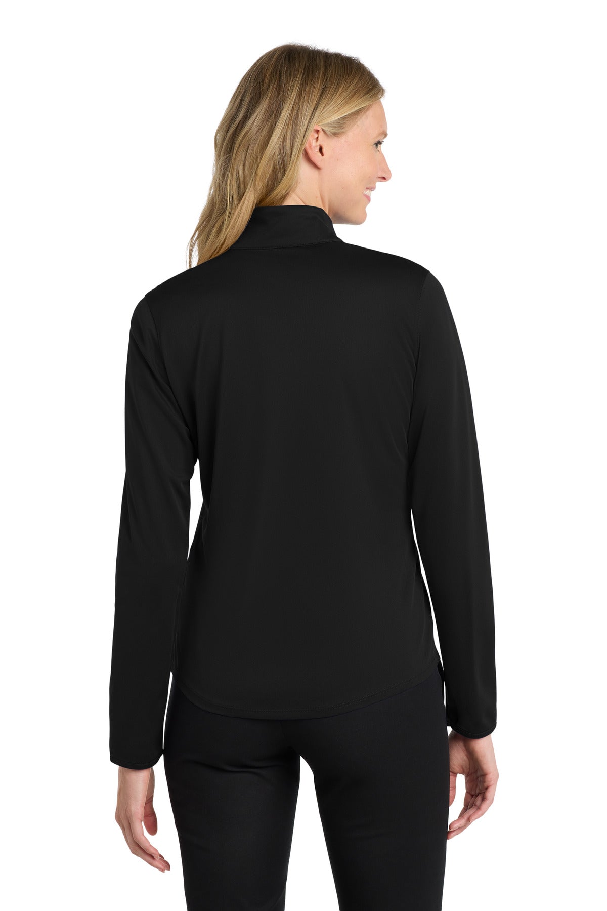 Port Authority  Women's Silk Touch  Performance 1/4-Zip - Black/ Steel Grey