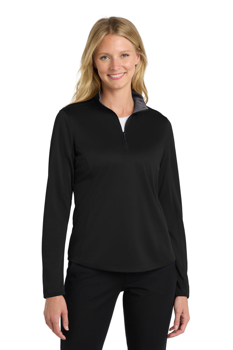 Port Authority  Women's Silk Touch  Performance 1/4-Zip - Black/ Steel Grey
