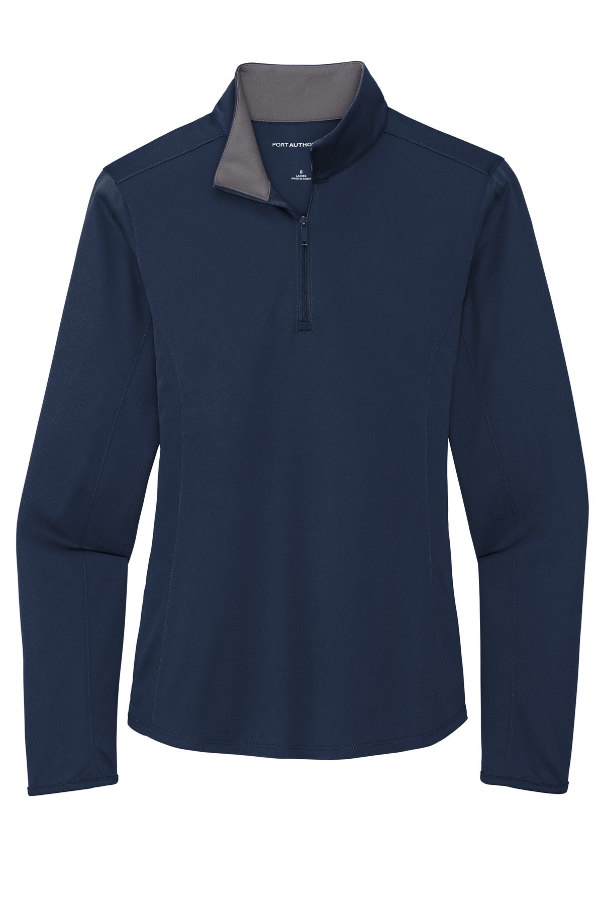 Port Authority  Women's Silk Touch  Performance 1/4-Zip - Navy/ Steel Grey