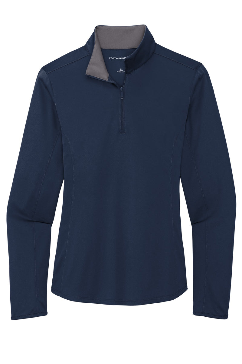 Port Authority  Women's Silk Touch  Performance 1/4-Zip - Navy/ Steel Grey