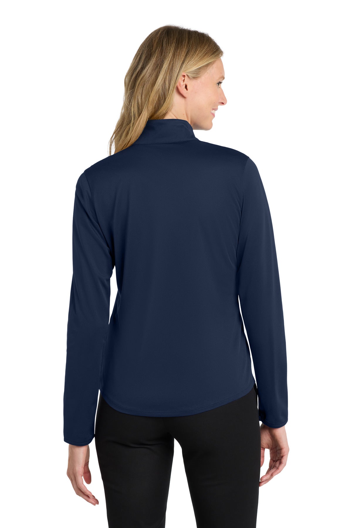 Port Authority  Women's Silk Touch  Performance 1/4-Zip - Navy/ Steel Grey