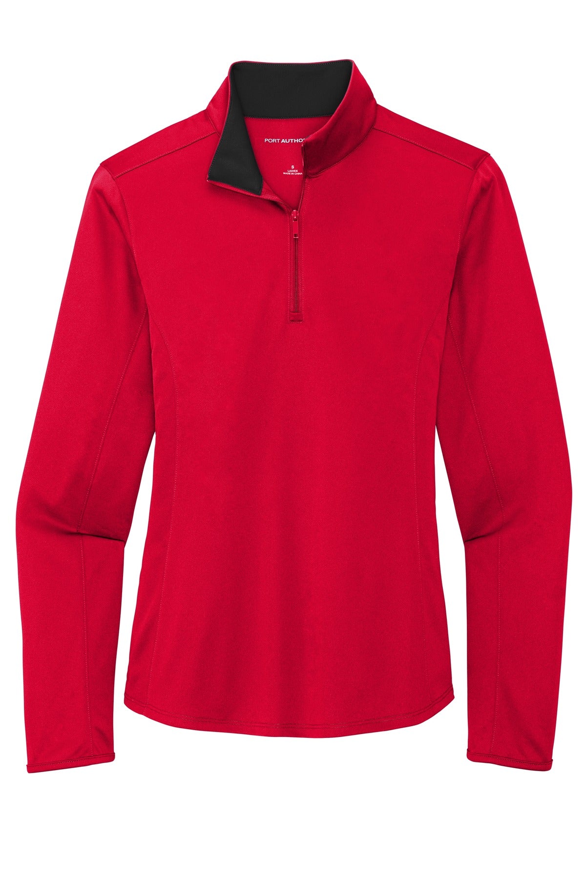 Port Authority  Women's Silk Touch  Performance 1/4-Zip - Red/ Black