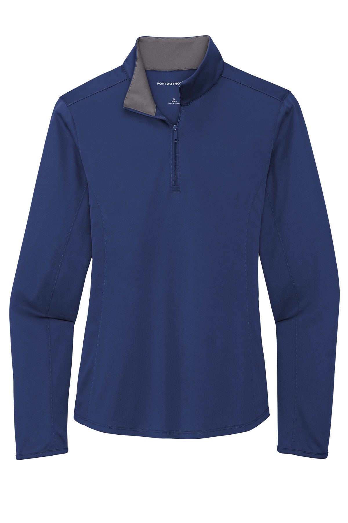 Port Authority  Women's Silk Touch  Performance 1/4-Zip - Royal/ Steel Grey