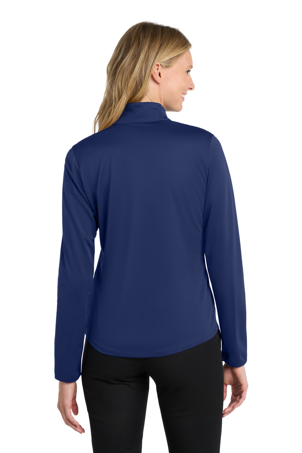 Port Authority  Women's Silk Touch  Performance 1/4-Zip - Royal/ Steel Grey