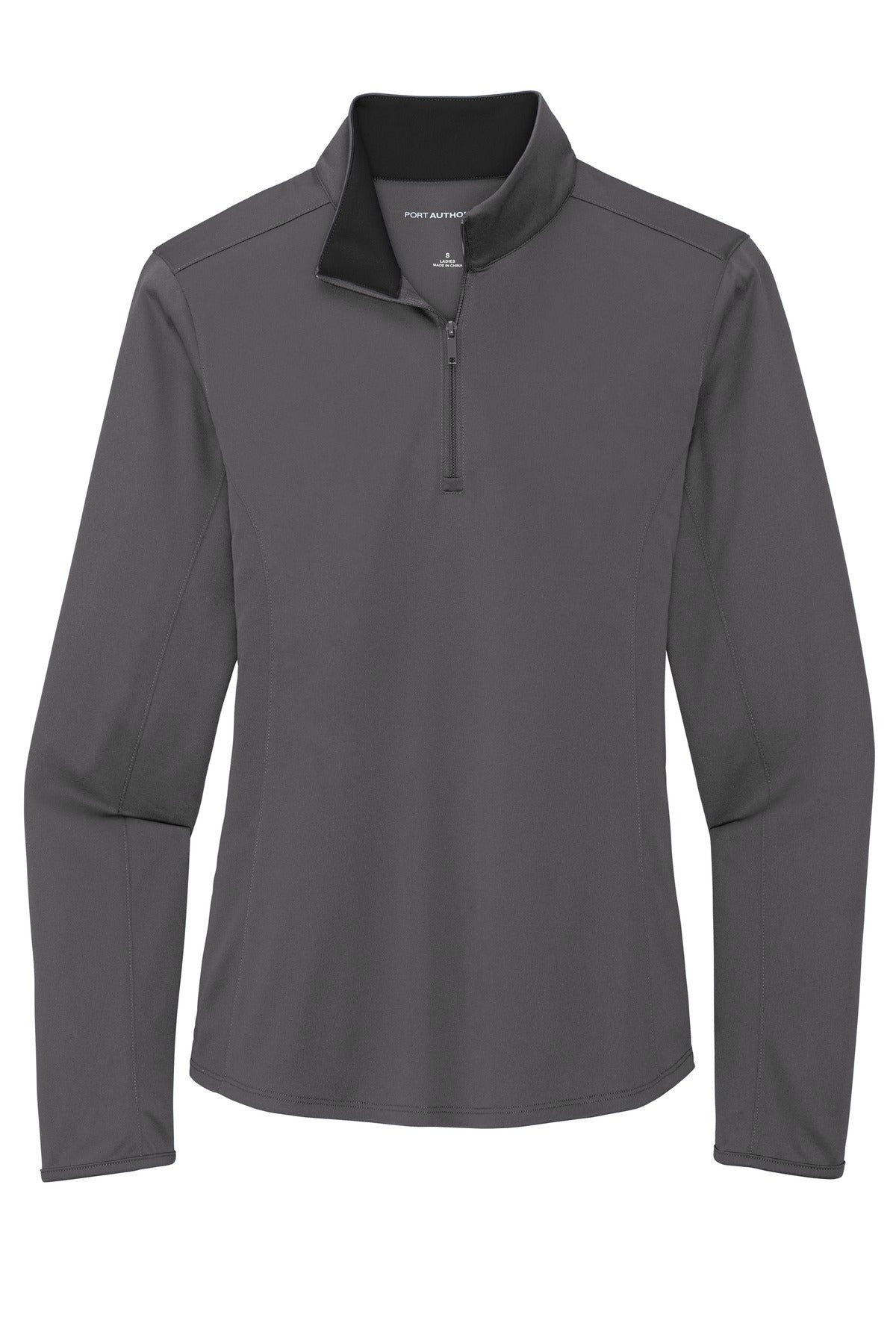 Port Authority  Women's Silk Touch  Performance 1/4-Zip - Steel Grey/ Black