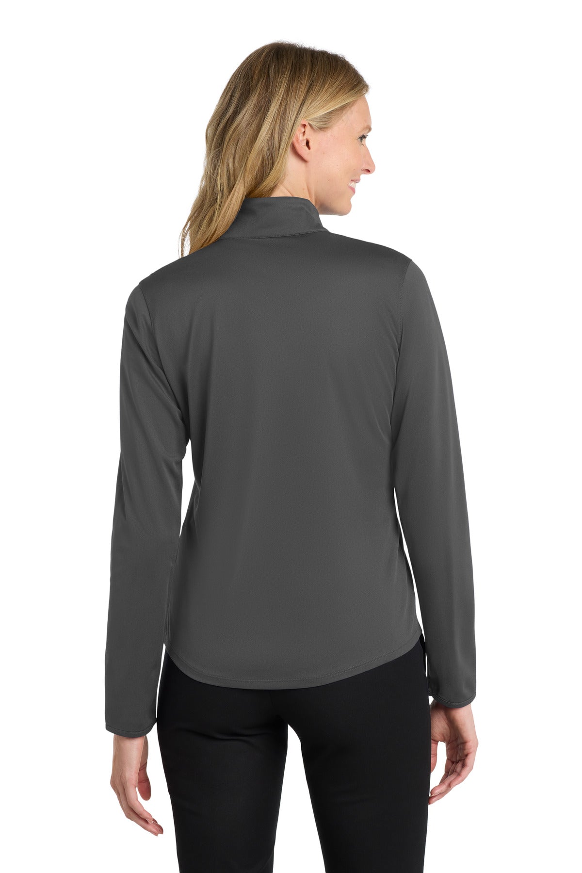 Port Authority  Women's Silk Touch  Performance 1/4-Zip - Steel Grey/ Black