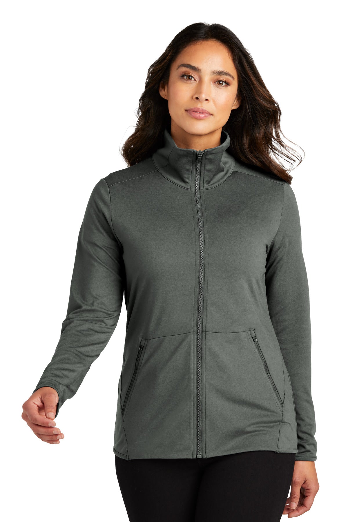 Port Authority Women's Accord Stretch Fleece Full-Zip - Pewter