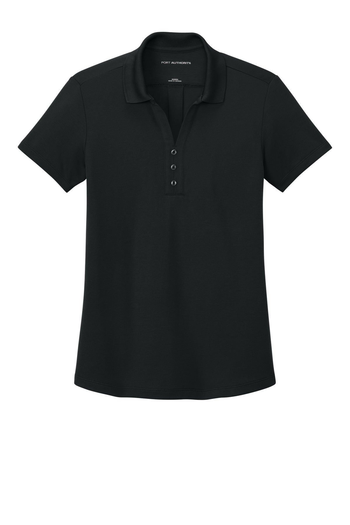 Port Authority Women's Plaited Pique Polo - Deep Black