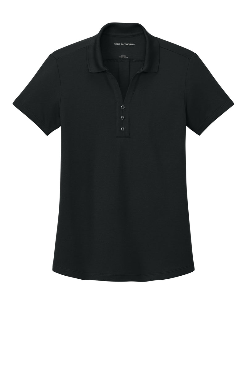 Port Authority Women's Plaited Pique Polo - Deep Black