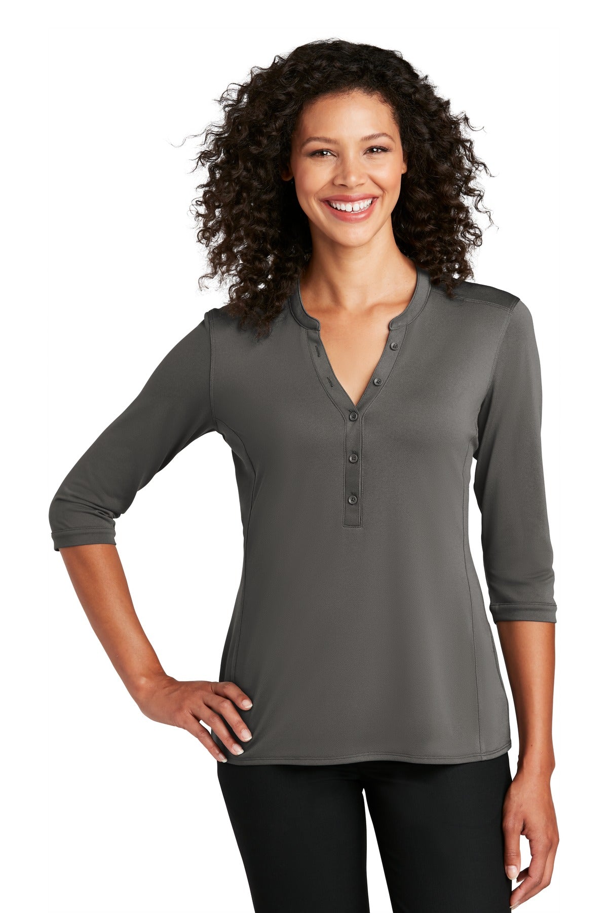 Port Authority   Women's UV Choice Pique Henley - Sterling Grey