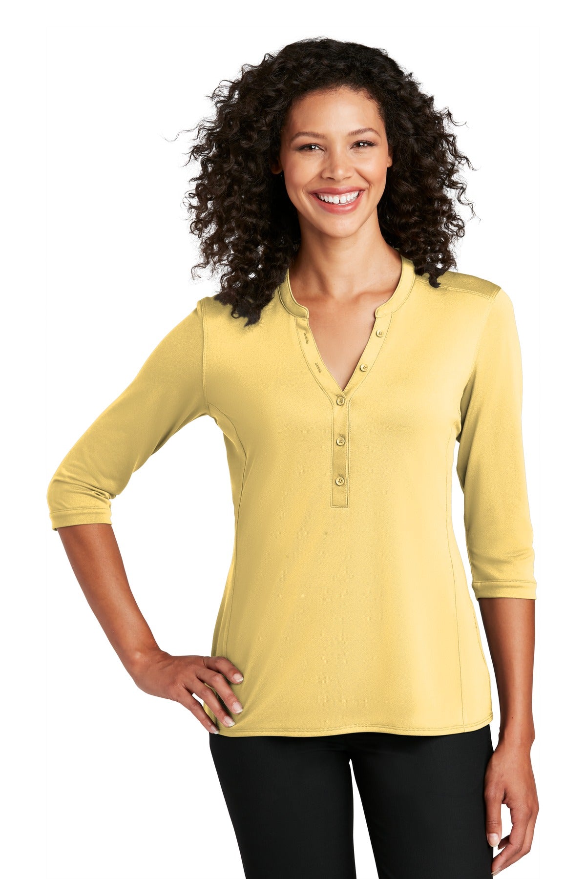 Port Authority   Women's UV Choice Pique Henley - Sunbeam Yellow